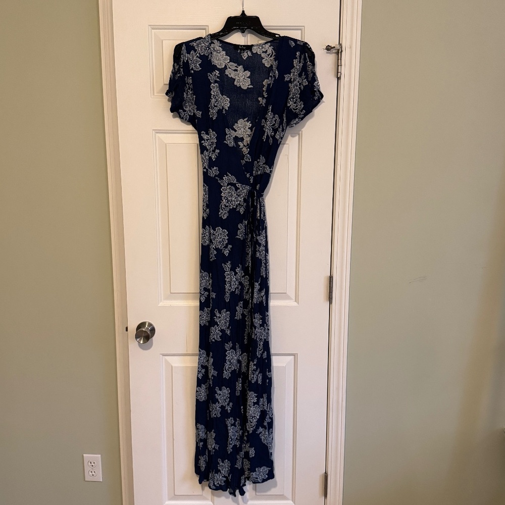 Lulus Heart of Marigold Maxi floral wrap dress